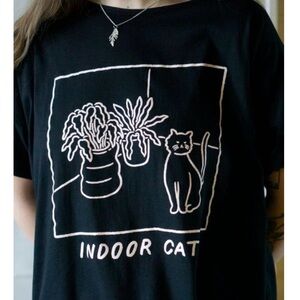Stay Home Club Indoor Cat Loose Tee O/S